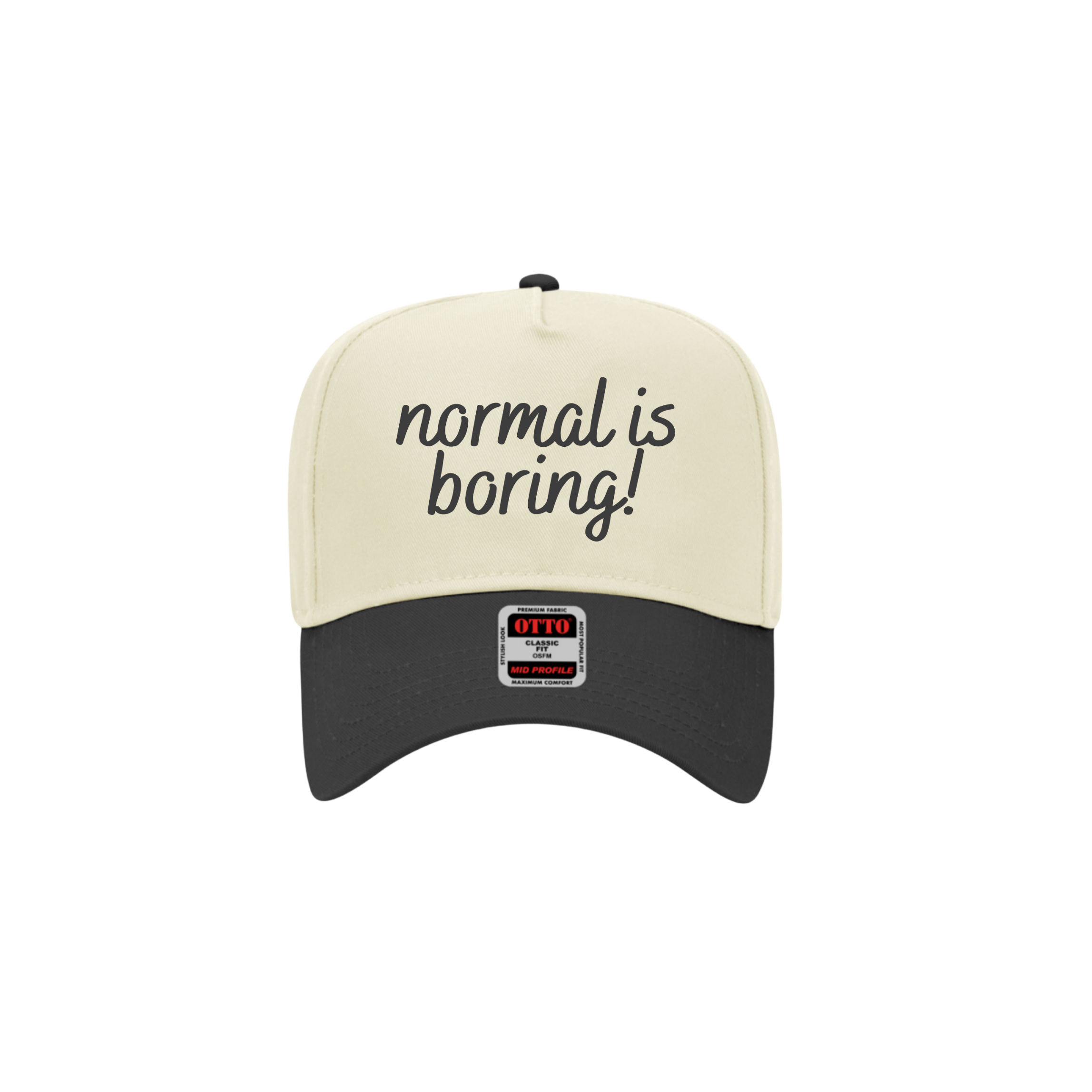 normal is boring! canvas trucker hat
