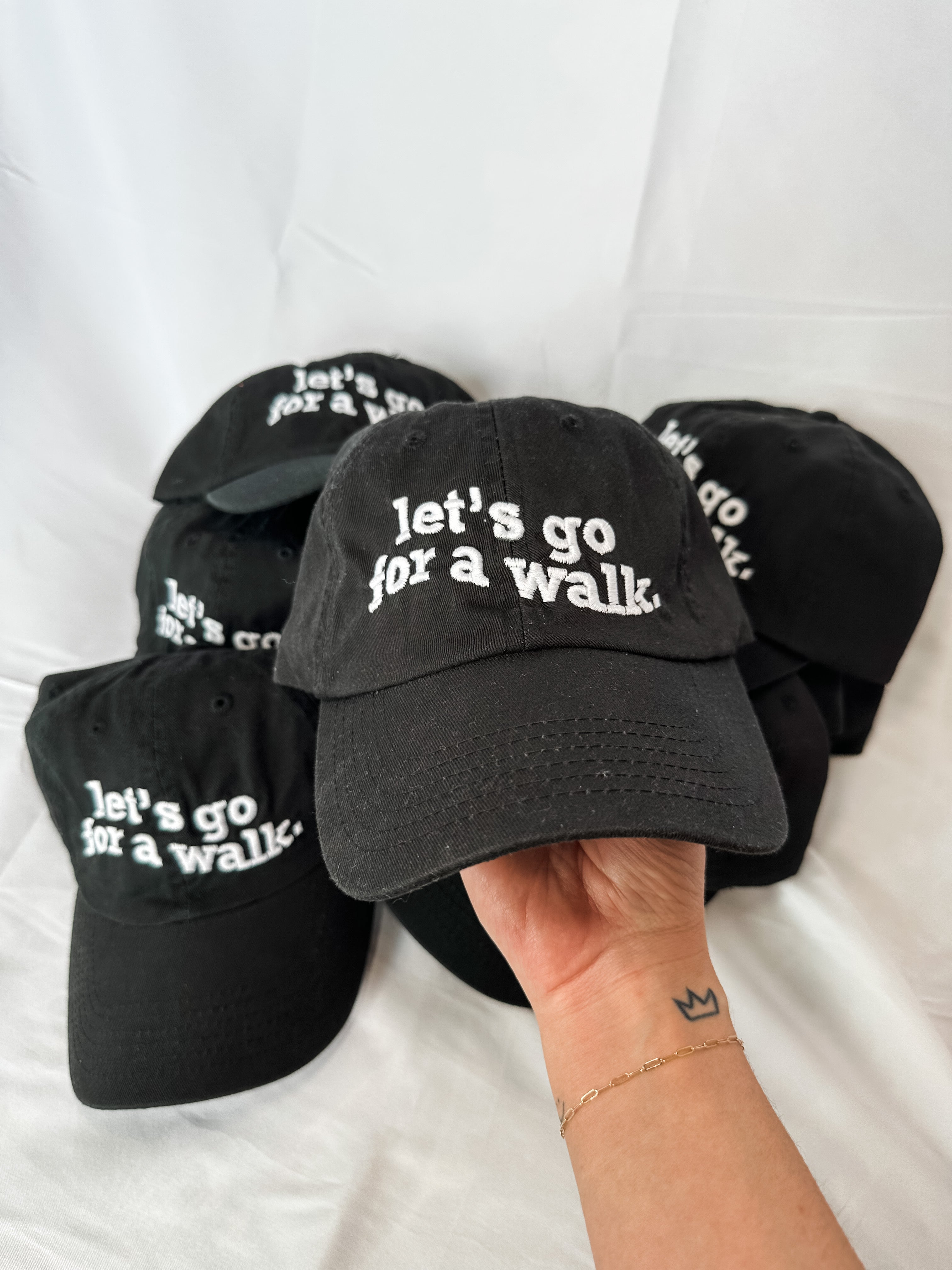let's go for a walk dad hat