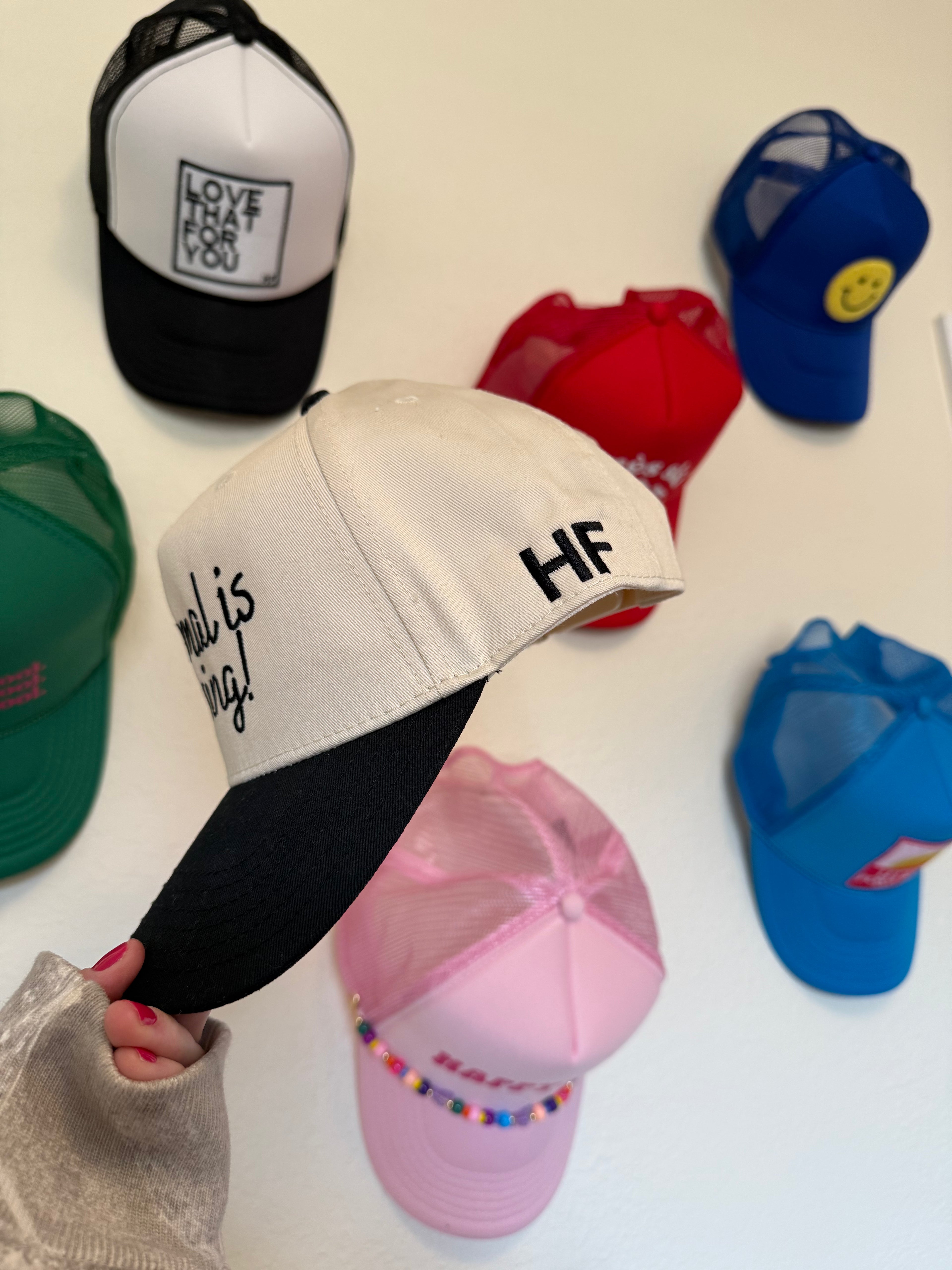 normal is boring! canvas trucker hat