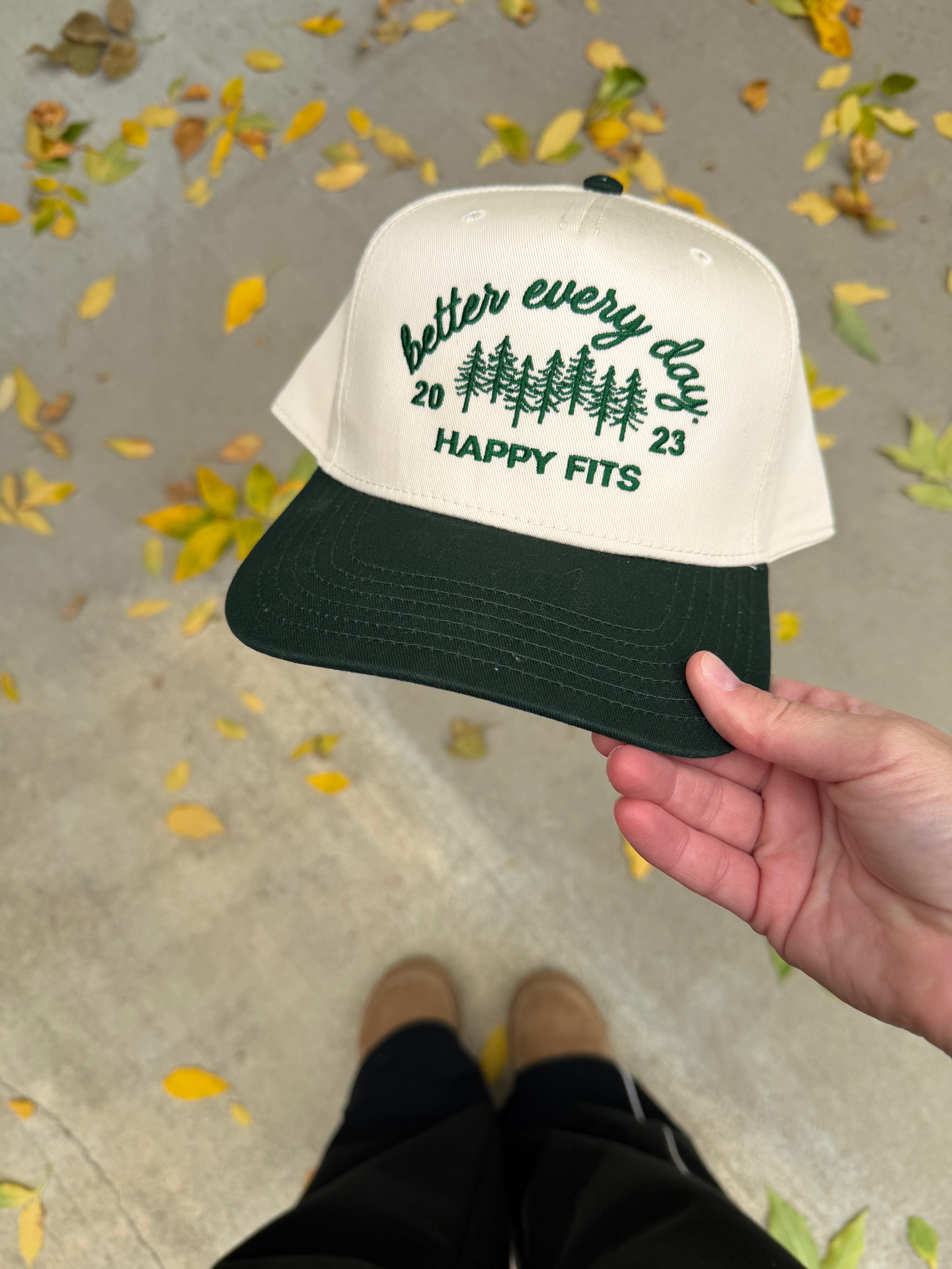 Better Every Day Embroidered Hat: Trees