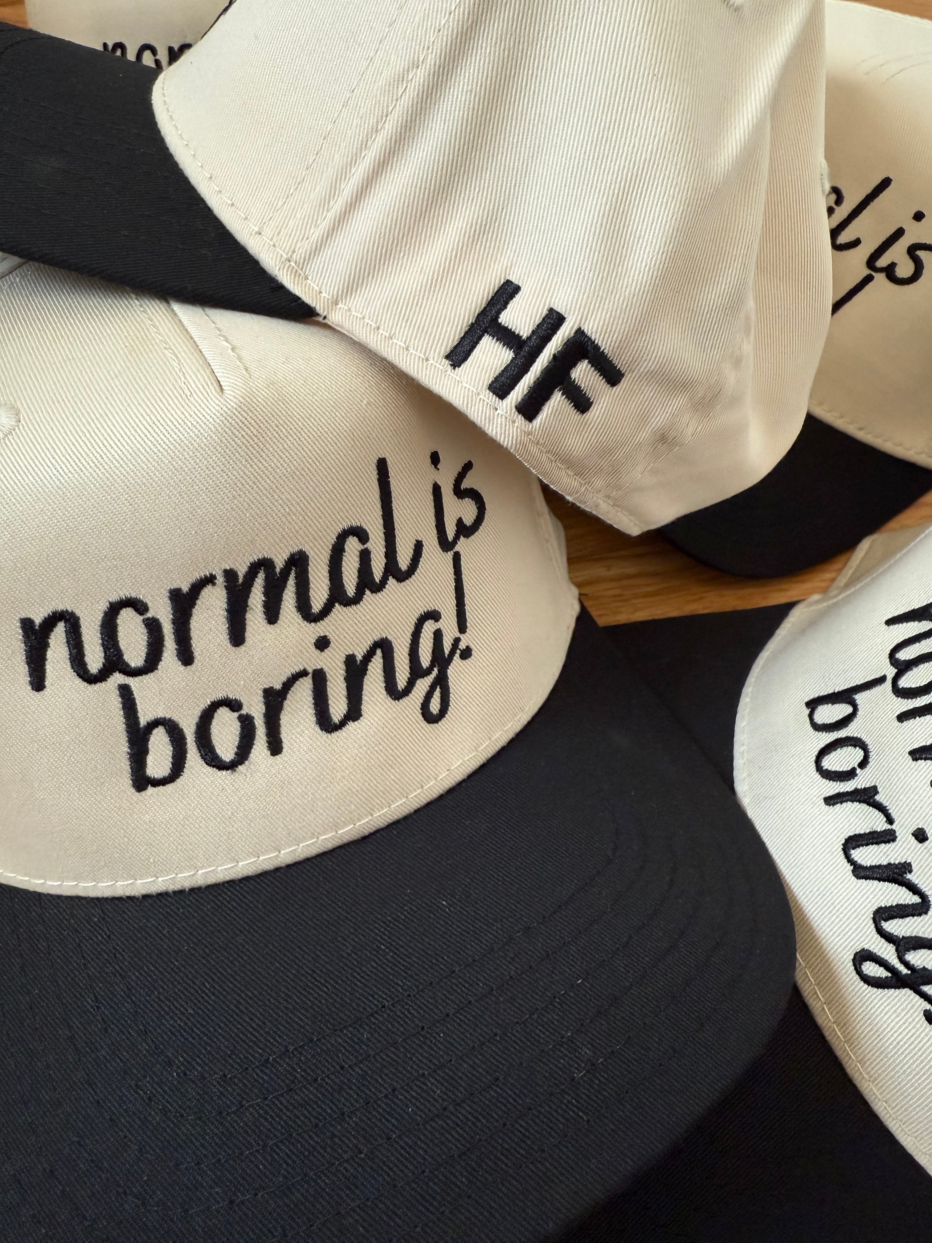 normal is boring! canvas trucker hat