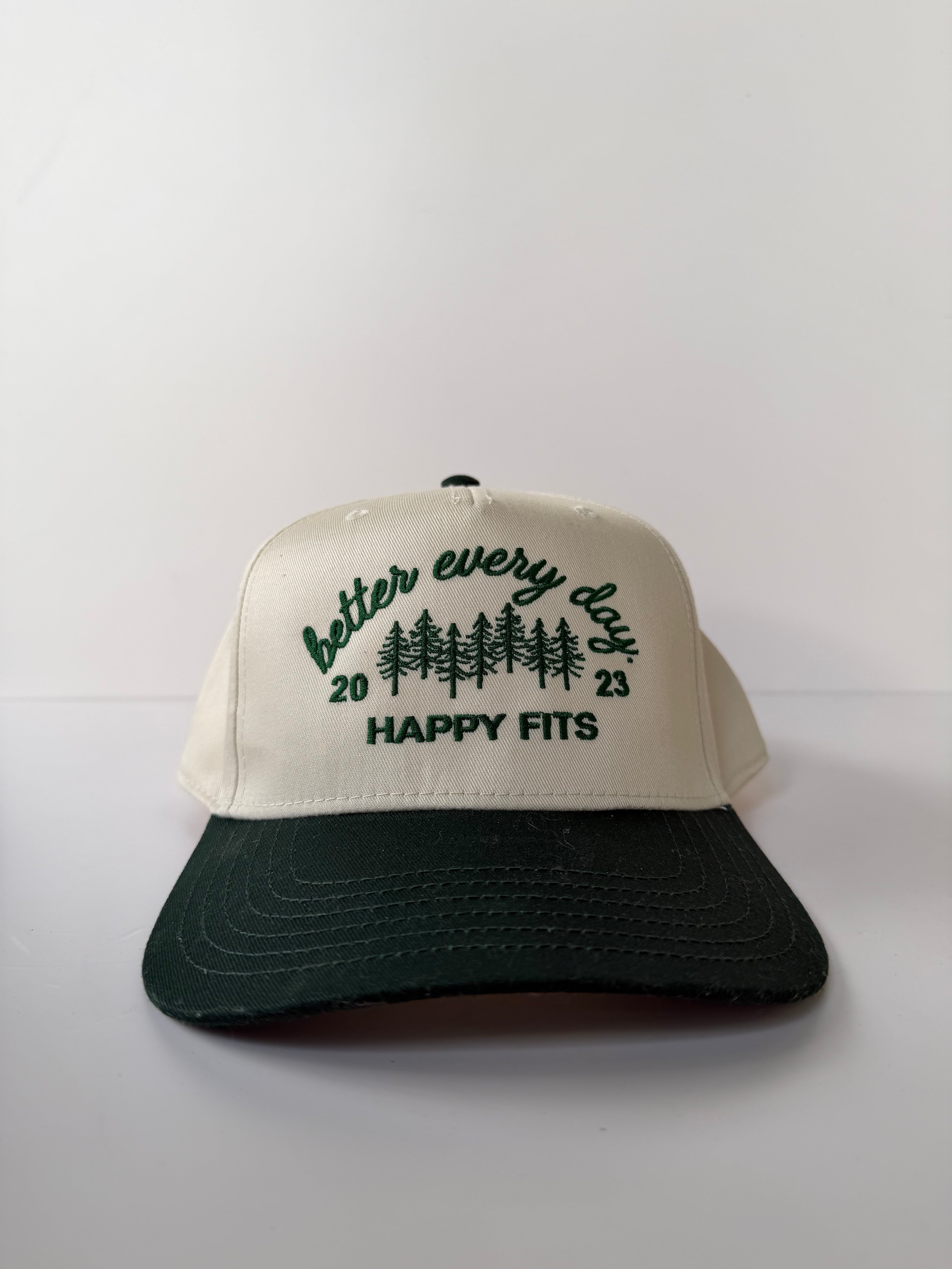 Better Every Day Embroidered Hat: Trees